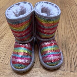 UGG Rainbow Sequin Striped Kids Boots